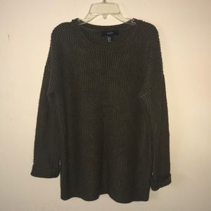 Dark Green Medium Green Forever 21 Jumper